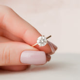 1.5 CT Round Hidden Halo Moissanite Engagement Ring 1